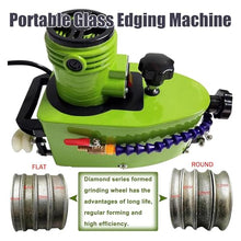 TYYMLY Small Portable Electric Hand Held Glass Edge Polishing Machine,800w Portable Small Glass Edger Machine,for Marble Stone Tile(Green)