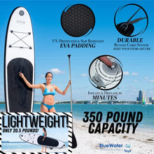 Blue Water Toys Inflatable Stand Up Paddle Board Kit Black
