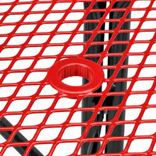 Barco Products SuperSaver 46 in Round Commercial Picnic Table, Red - Thermoplastic-Coated Expanded Metal, Seats 8, Portable or Surface Mount, 2 in Umbrella Hole, 10-Year Warranty