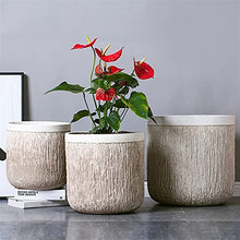 Planters Retro Wood Cement Flowerpot Large Simple Living Room Floor-Standing Potted Flowerpot for Planting Large Plants and Trees Nursery Pots (Size : Large)