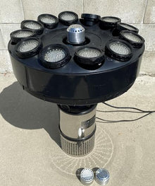 Custom Pro PJ-8000 Hi-Flow Floating Fountain with 3 Spray Patterns and 12 Color Changing LED Lighting 12C-RBG Color Changing