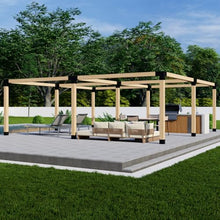 DIY Freestanding Pergola Bracket Kit - 6x6 Posts - Build Up to 24' x 24' - Steel Hardware Only