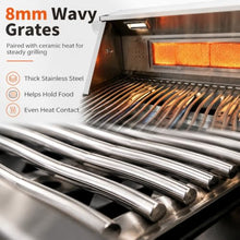 32in Built in Propane Gas Grills Charcoal & Natural Gas Triple Combo Grill