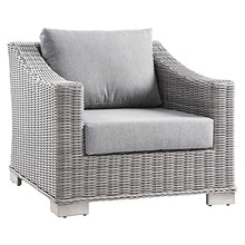 Conway 4-Piece Outdoor Patio Wicker Rattan Furniture Set in Light Gray Gray