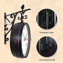 ERTTGWGF Double Sided, Vintage Antique-Look Wall-Mounted Clock with Waterproof Cover for Indoor & Garden, Hanging Décor