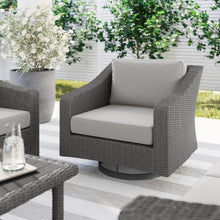 Martha Stewart Bedford Indoor/Outdoor Patio Swivel Chair, Gray