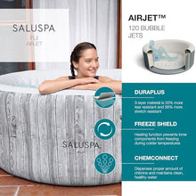 Bestway 2-4 Person SaluSpa Fiji Signature AirJet Inflatable Hot Tub Spa, 71" x 26" Round Portable Spa with 120 Soothing Jets and Insulated Cover