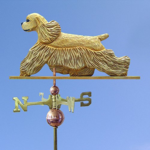 American Cocker Spaniel Hand Carved & Painted Weathervane Buff 22 Inch