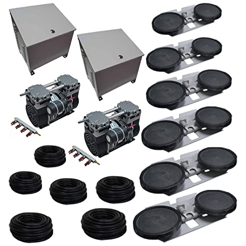 Pro Aeration System with Cabinet - Dual 1 HP Pond Aerator Pumps
