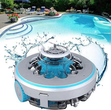 KANGJIEM Cordless Pool Vacuum, Robotic Pool Cleaner, Lasts 80 Mins Robotic Pool Cleaner, Automatic Pool Cleaning Kit, Dual-Drive Motors, Low-Battery Self Parking
