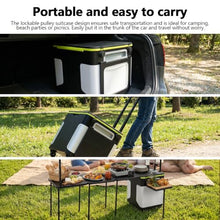 Hubxinly Outdoor Grill Cart Table with Wheels Portable Folding Camp Cook