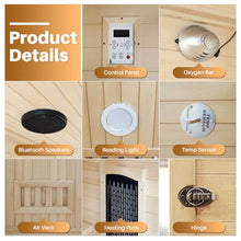 TOREAD Infrared Saunas for Home 1-2 Person Hemlock Wooden Outdoor Sauna Spa Beige