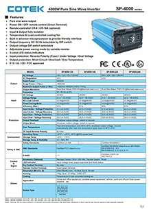COTEK SP-4000-124 Pure Sine Wave Inverter 4000W 24VDC