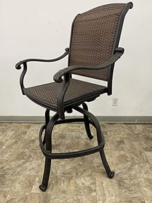 PatioLandOutdoorLiving Santa Clara Outdoor Patio Swivel Barstools 30" H Set of 4 Dark Bronze