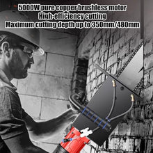 13in/18in Handheld Concrete Chain Saw, Wet Water Supply Dust Removal Electric Brushless Wall Cutting Machine, for Concrete, Steel, Stone, Brick