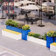 Flower Box Planter and Bench Combination Set Landscape Flower Box Garden
