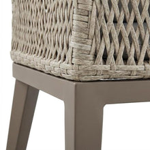 Outdoor Escape Gray Outdoor Dining Chairs Set of 2 with Aluminum Frame, Wicker Material, Beige Cushions, Armrests, Weather-Resistant Design