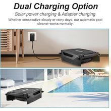 Piefeak Automatic Solar Pool Vacuum Cleaner with Auto-Escape and Auto-Turn, Solar Powered Pool Vacuum, with Solar and Rechargeable Dual Mode
