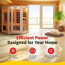 Heat Wave Sonoma 3 Person Corner Infrared Wood Sauna for Home - Thick Hemlock Interior with Chromotherapy Light & 7 Carbon Infrared Heaters for Energy-Efficient, Low EMF Infrared Sauna Relaxation