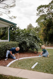 Beuta Landscape Edging | Garden Edging Border | Faux Stone Bricks for Lawn edging, Flower beds, Pathways & Yard Edging– 40 Packs | Each Section Has 6 Bricks 48"L x 4"W x 2.25"H | 120 Spikes |Limewash