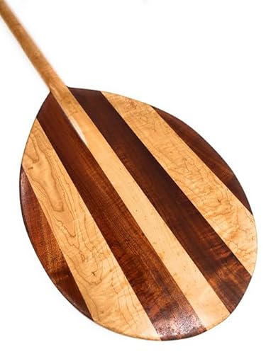Tikimaster Curly Koa Outrigger Paddle 50" with Maple Inlays T-Handle