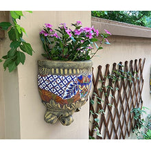 ZOCWJK Ceramics Wall Planter,Wall Hanging Planter Flower Pots for Fence Planters, Wall Planter That are Easy to Hang,Wall Planters for Outdoor Plants Corridor Plan(C