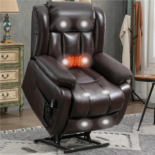 KTYUERGHK Dual Motor Power Lift Recliner for Big & Tall with Massage, Heat