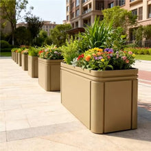 YUHUAWF Garden Bench Planting Trough Growing Container Flower Box Landscape Bed Planter Box with Bench