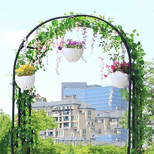 Metal Garden Arch Trellis Durable 25mm Galvanized Steel Pipe Stable Windproof and Multi Purpose Easy Installation(3.0m*2.4m)