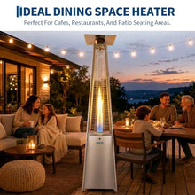 Garvee Pyramid Propane Patio Heater with Wheels & Waterproof Cover, Silver