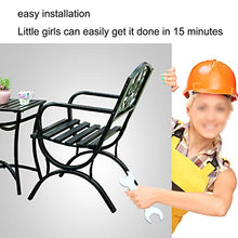 uhyOHF Set of Bistro Table Set Wrought Iron Outdoor Garden Bench Weather-Resistant Patio Bench for Lawn Balcony Table and Chairs Small Coffee Table Set (3 Sets Right Angle Model