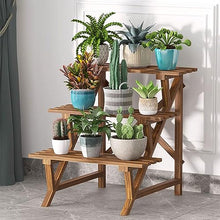 Wood Plant Stand Indoor Outdoor 3 Tiers Flower Stand Corner Stepped Planter Shelf Rack Flowerpot Holder For Plant Display In Patio Balcony Entryway Porch Livingroom Simple Retro Plant Trellis