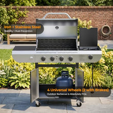 Kismile 4 Burner Propane Grill with Side Burner, 42,000 BTU
