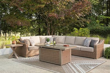 Signature Design by Ashley Carmel Bay Outdoor Square End Table, Beige, Patio Accent Table with Porcelain Top