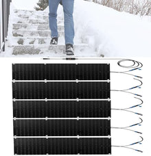 ZRUTIMI Heating Snow melt mat, Non-Slip Rubber Snow and ice Heating mat, Suitable for Outdoor stairways, Steps, Sidewalks, garages, Decks in Winter(5Pcs,10x30in/(25.4x76.2cm))