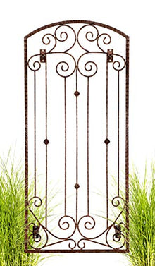 H Potter Wall Mounted Garden Trellis 72" H, Heavy Duty Iron, Charcoal Brown