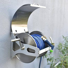 Stainless Steel Hose Reel,Stainless Steel Water Pipe Storage Rack,Watering Car Wash Hose Reel,Wall Mounted Collection Pipe Rack,bracket+10mwaterpipe