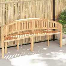 FMPGJLYH 78.7 Inch Solid Teak Wood Banana Bench for Garden Patio Indoor Outdoor Seating