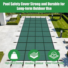 LMAOSS Inground Pool Safety Cover, Fits 30x50 Ft Rectangular Swimming Pools, High Strength Mesh Winter Pool Cover with Triple Stitching, Reinforced Straps, Anchors & Installation Tools