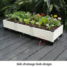 Dalumian Raised Garden Bed, All-Weather Planter Container, Elevated Planter Box, Large Outdoor Rectangle Planters for Patio, Deck, Backyard, Balcony, Porch (White)(2-Tier)