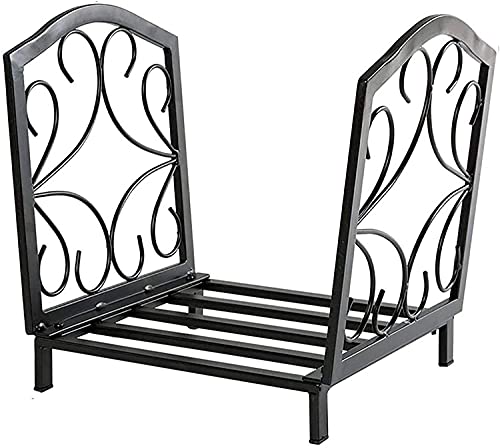 DJVHSRI Firewood Rack Firewood Holder, Vertical Firewood Log Rack Wrought Iron Wood Storage Holder 14.9Inch Tall, Fireplace, Easy Assembly,