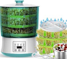 KFJZGZZ Smart Bean Sprout Machine, Germination Tank Seed Germination Machine LED Display Time Control Automatic Bean Sprout Machine 3M Extension Cable 2Pcs