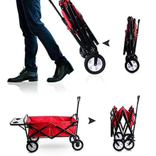 Trolleys, Folding Garden Trolley Cart Heavy Duty Wagon for Outdoor Camping Picnic Fishing Multifunction Shopping Cart with Table Board, Load:80Kg/Army Green
