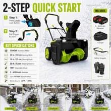 Battery Powered Snow Shovel, 20-in Cordless Snow Blower for Driveways