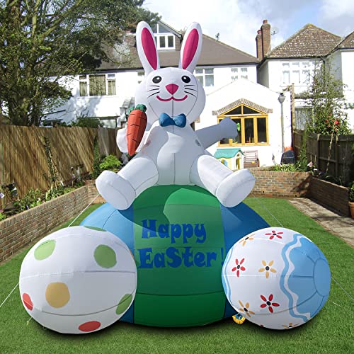 OZIS Giant 20FT Tall Inflatable Bunny with Eggs for Easter Outdoor Decorations