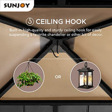 Sunjoy Hardtop Gazebo 11x11 ft Cedar Frame Black Steel Polycarbonate Roof Black + Natural Wood