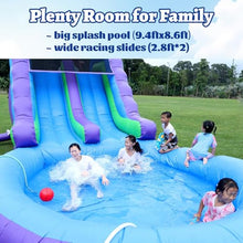 26FT(L) Commercial Grade Water Slide for Adults, (Double Slides) (Heavy Duty Full PVC) (Big Airtight Water Pool), (1100w UL Blower), Inflatable Waterslide for Backyard, Outdoor Blow up Park