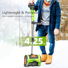HYUIO Foldable Snow Blower, Snow Blower Cordless, Compactand and Lightweight, Snow Thrower with Double Safety Switch, for Driveway Winter Snow Removal(Two Batteries)