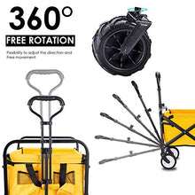 Camping Handcart, Garden Transport Trolley Folding Camping with Lining4-Wheel