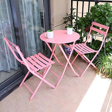 JKSVTF Outdoor Tables Chairs Patio Garden Furniture Set, Bistro Set 3 Piece, Folding 2 Chairs 1 Table, Premium Steel Patio Table Chairs for Balcony